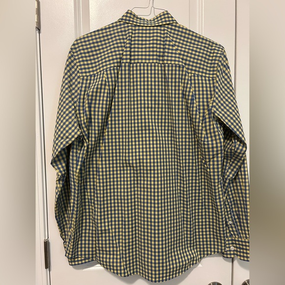 Crown & Ivy Men’s Classic Fit Button-Down Shirt – Yellow & Blue Gingham – Small - Picture 2 of 5
